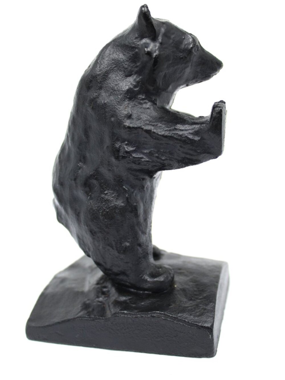 Japanese Black Cast Iron Bear Single Bookend/Door Stopper Vintage Made in Japan